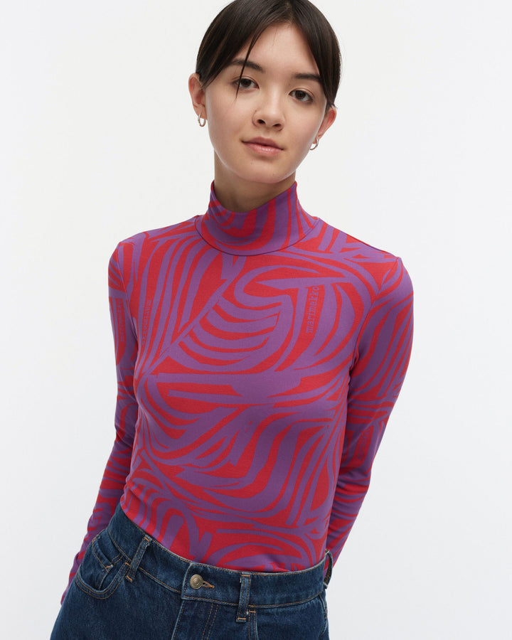jäkälä jokuraita logo turtleneck shirt - red/purple
