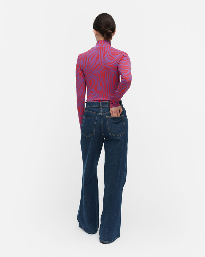 jäkälä jokuraita logo turtleneck shirt - red/purple
