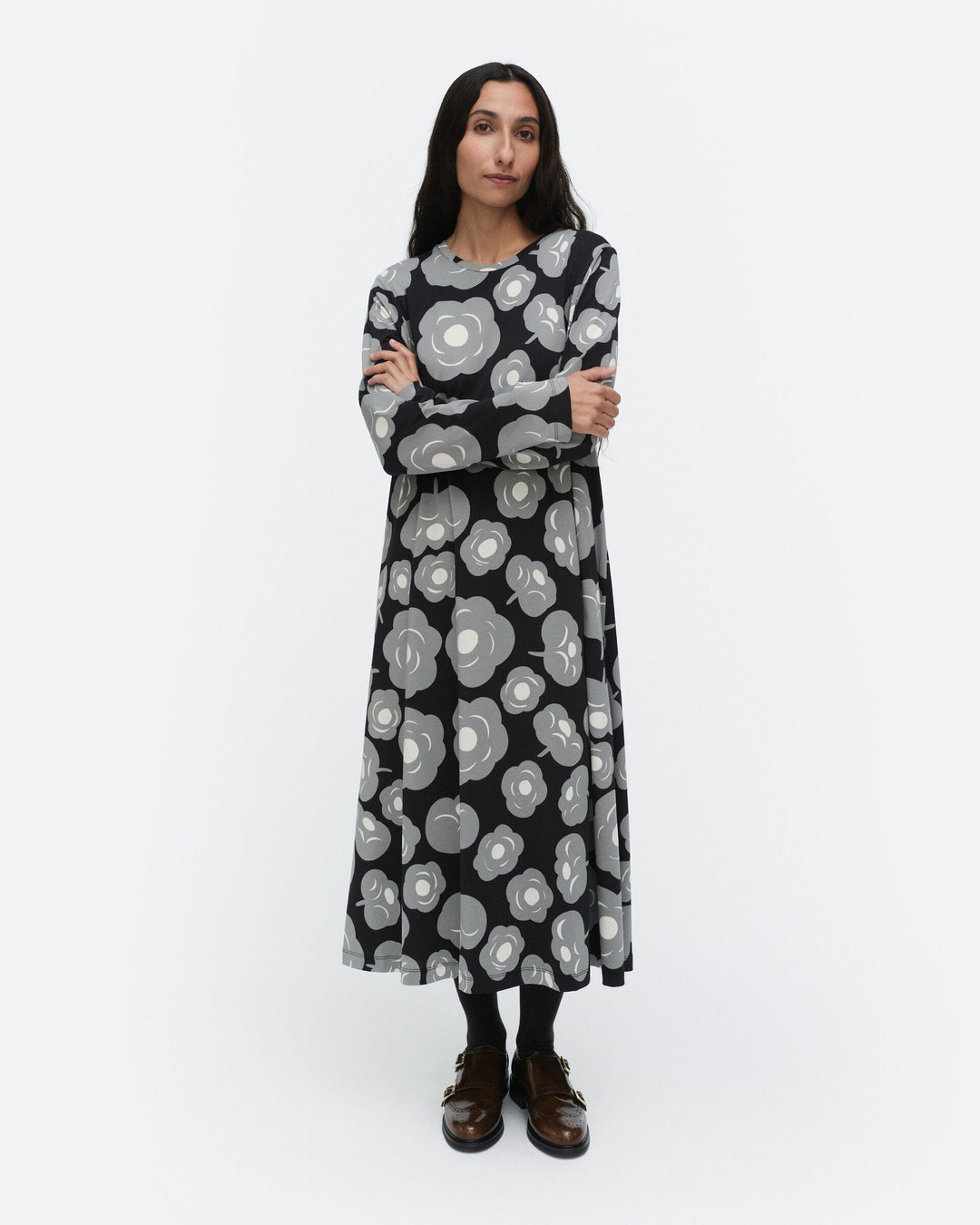 lehtokielo tumma jersey dress