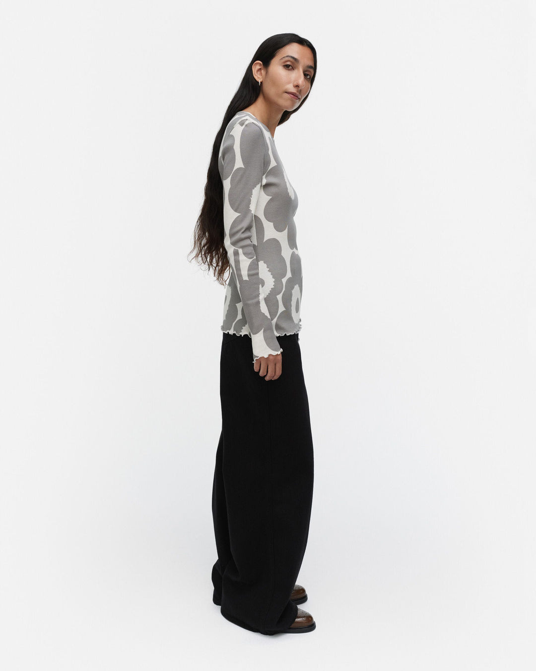 floraali unikko jersey shirt - grey