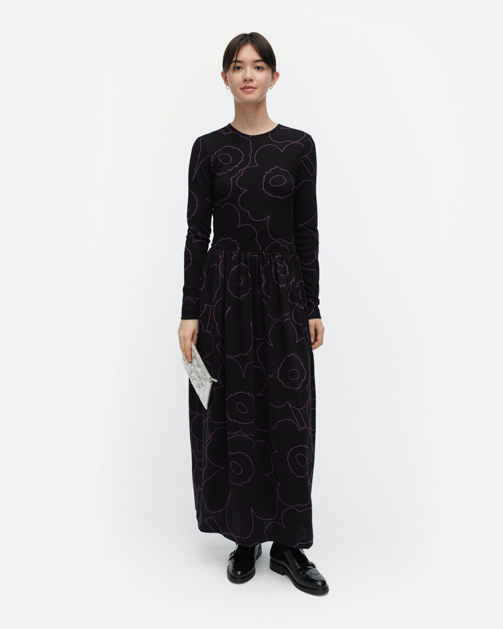 kukkaset piirto unikko jersey dress
