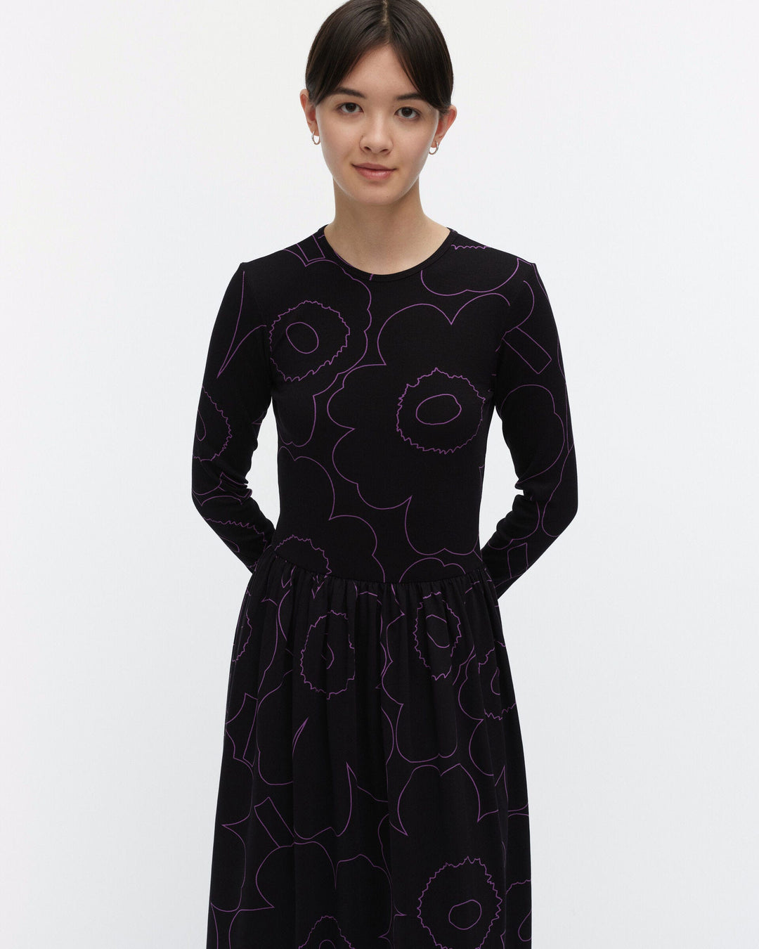 kukkaset piirto unikko jersey dress