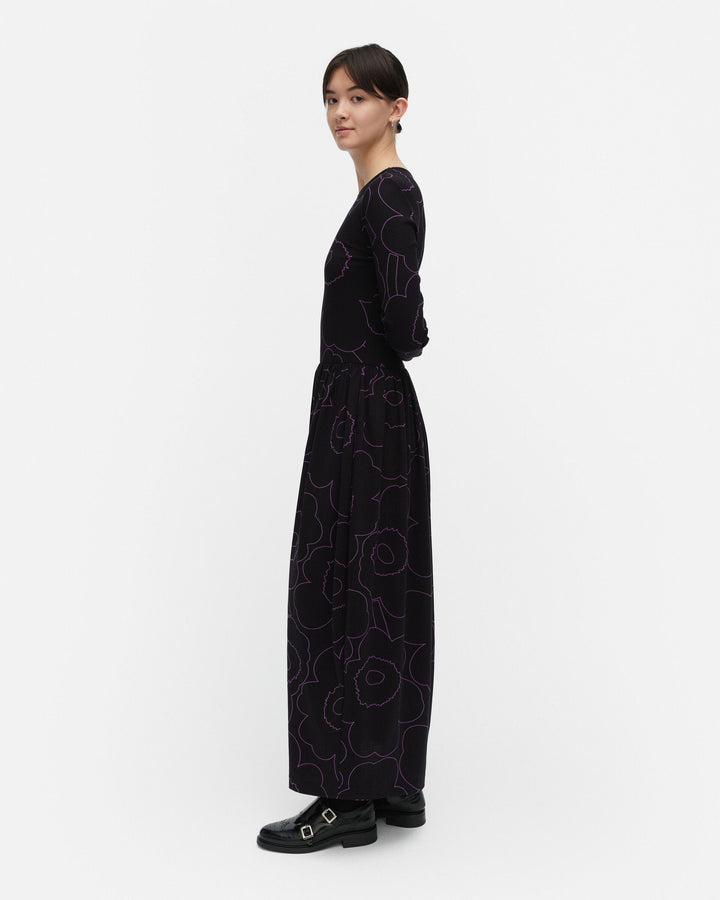 kukkaset piirto unikko jersey dress