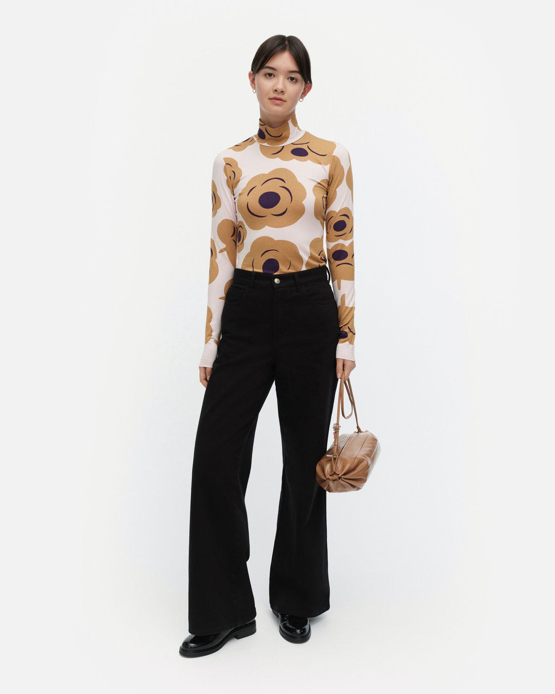armas tumma turtleneck shirt - off-white/brown
