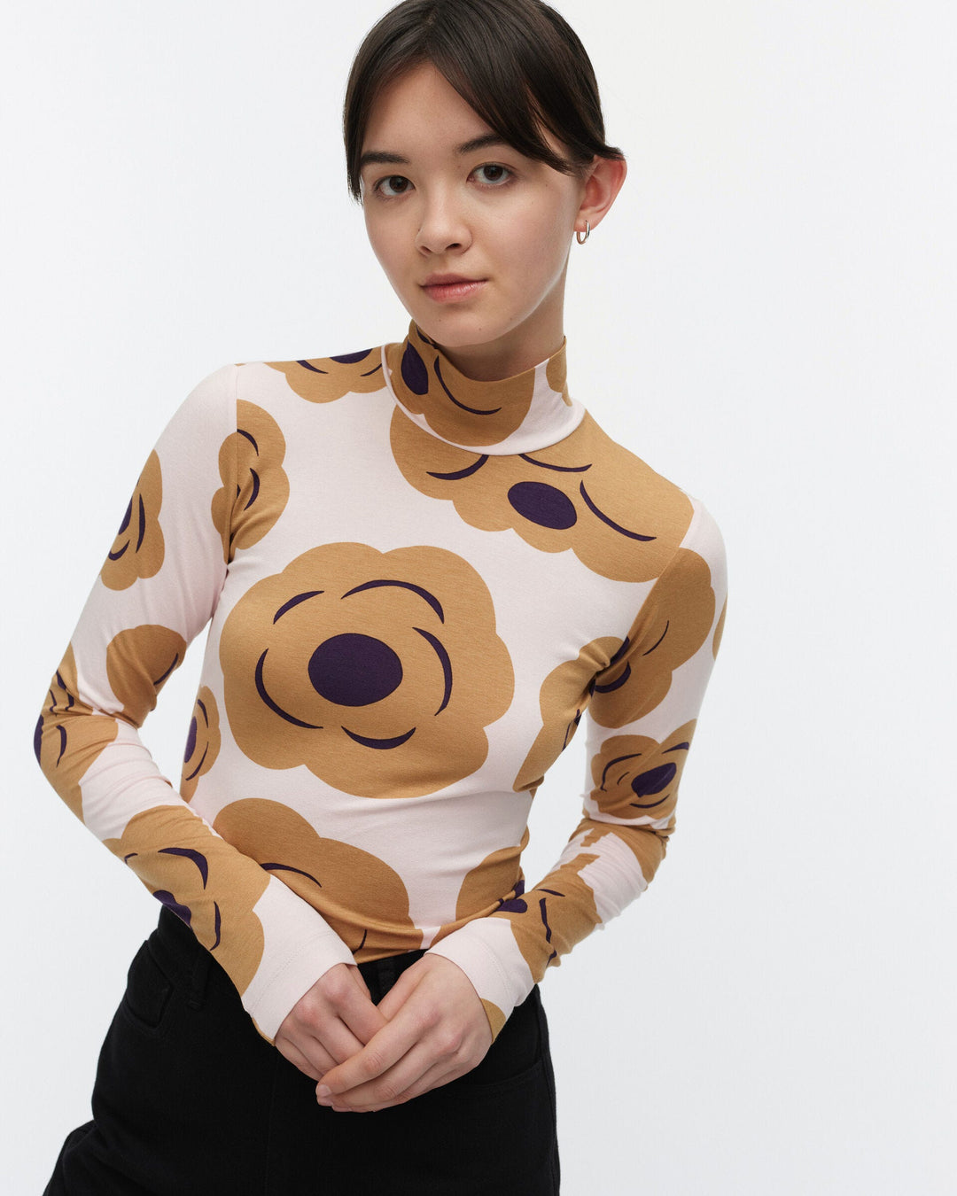 armas tumma turtleneck shirt - off-white/brown