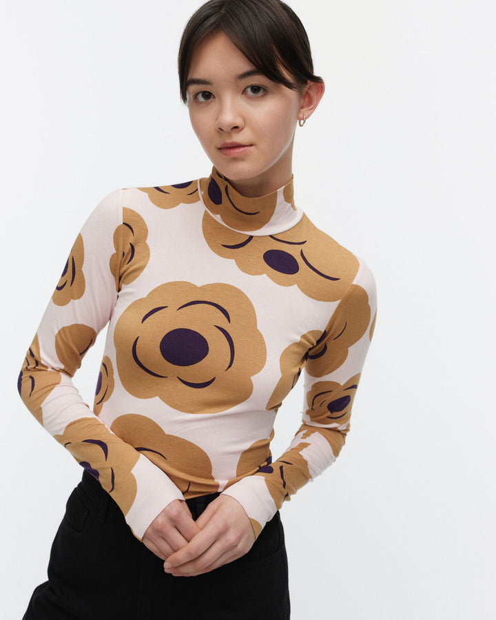 armas tumma turtleneck shirt - off-white/brown