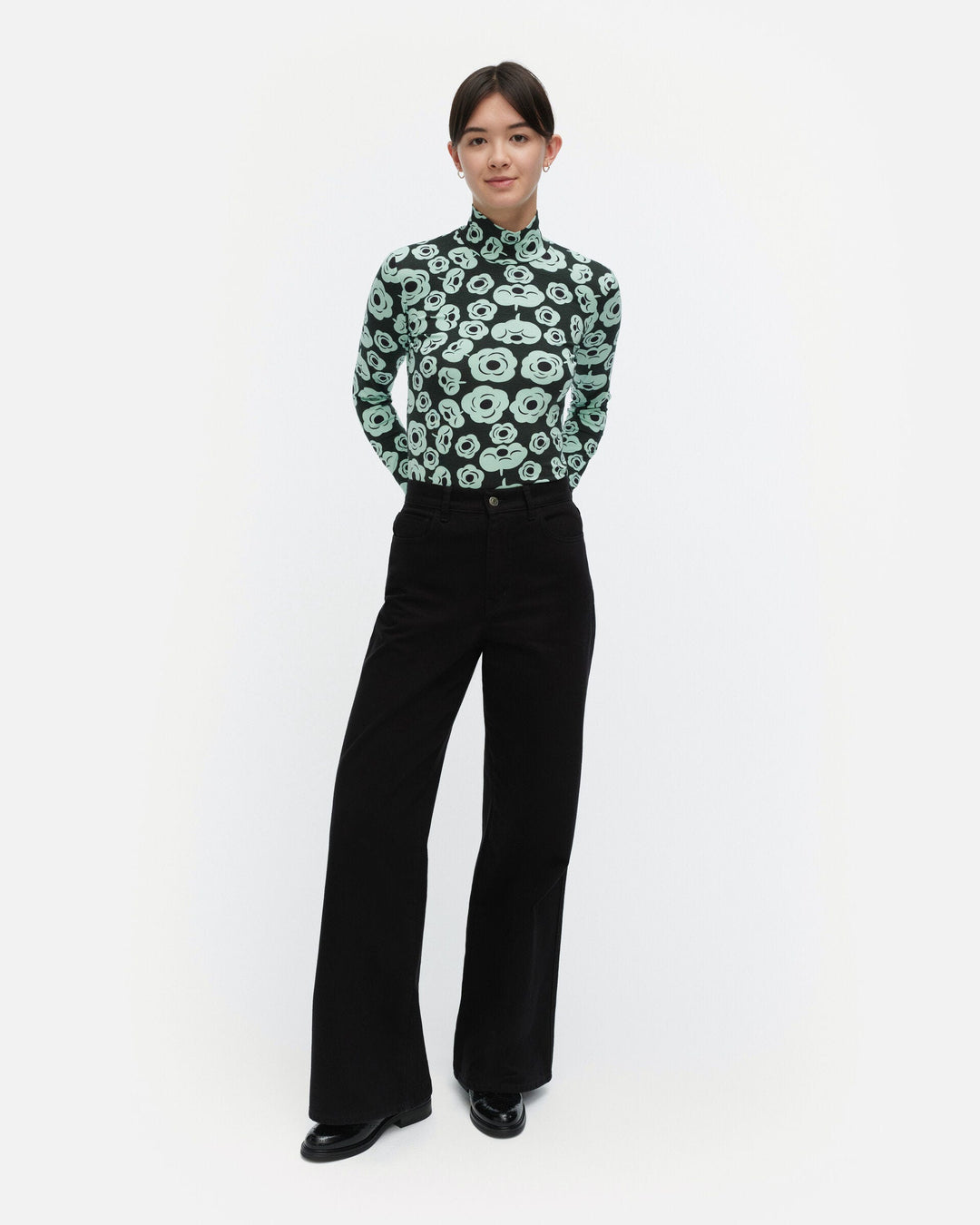 armas tumma turtleneck shirt - dark green/turquoise