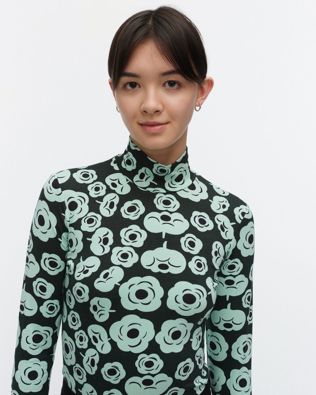 armas tumma turtleneck shirt - dark green/turquoise