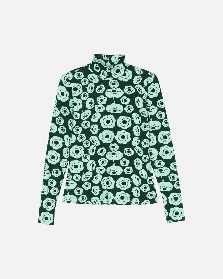 armas tumma turtleneck shirt - dark green/turquoise