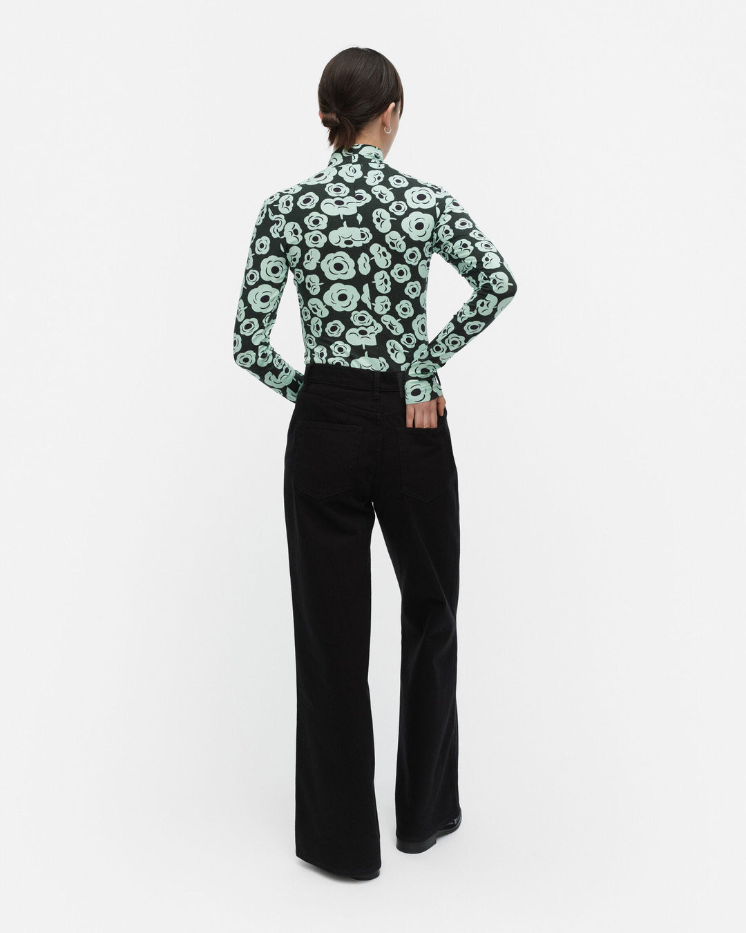 armas tumma turtleneck shirt - dark green/turquoise