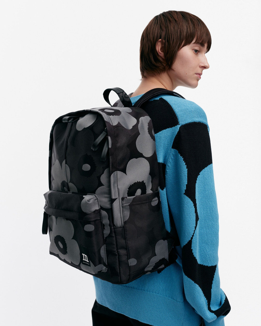 zip top backpack unikko - black / grey