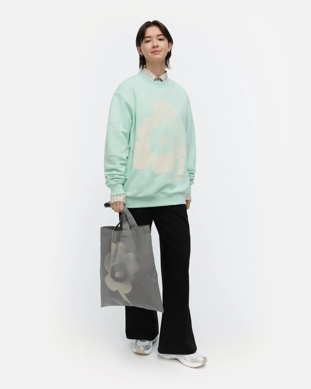loisto unikko placement sweatshirt - light blue