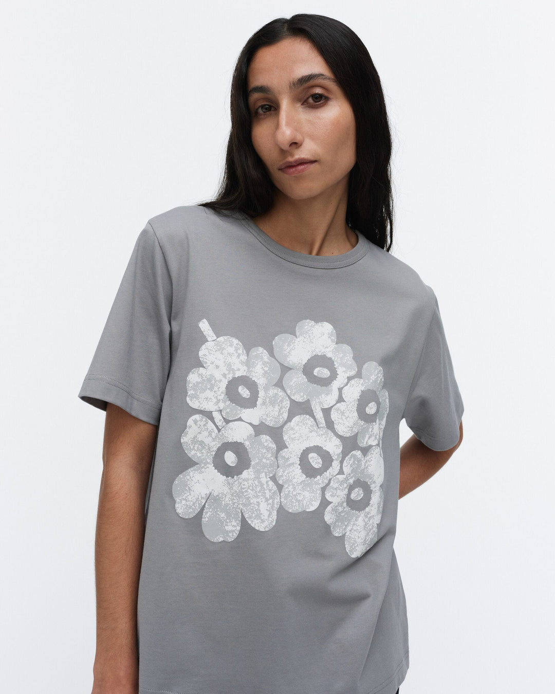 kioski erna unikko placement t-shirt - grey