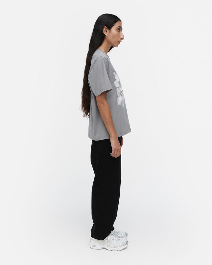 kioski erna unikko placement t-shirt - grey