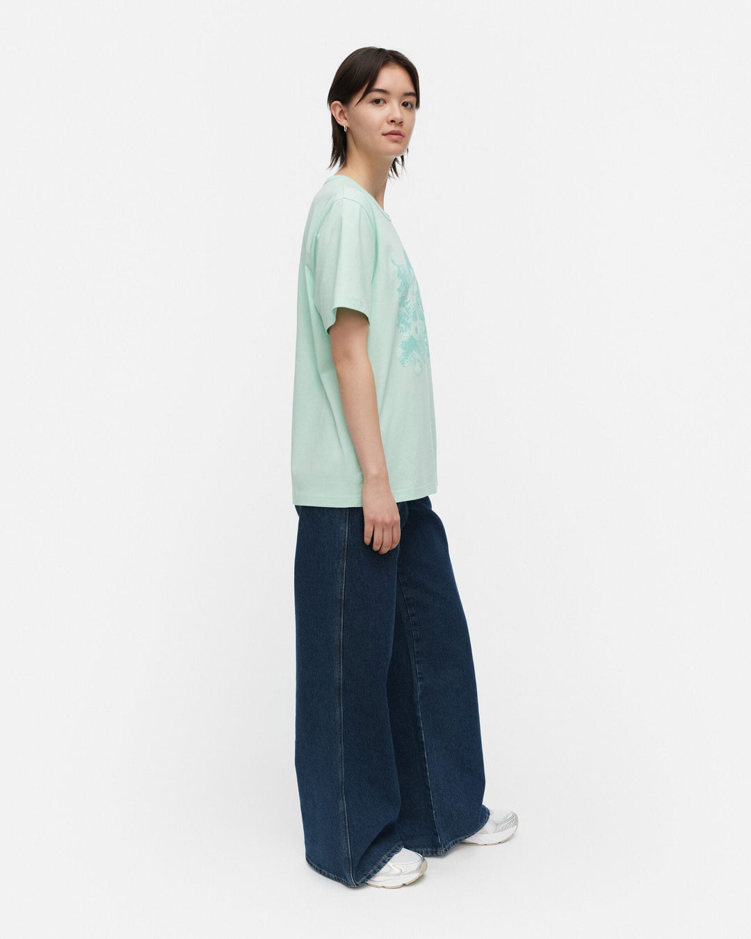 kioski vihne unikko placement t-shirt - seafoam green