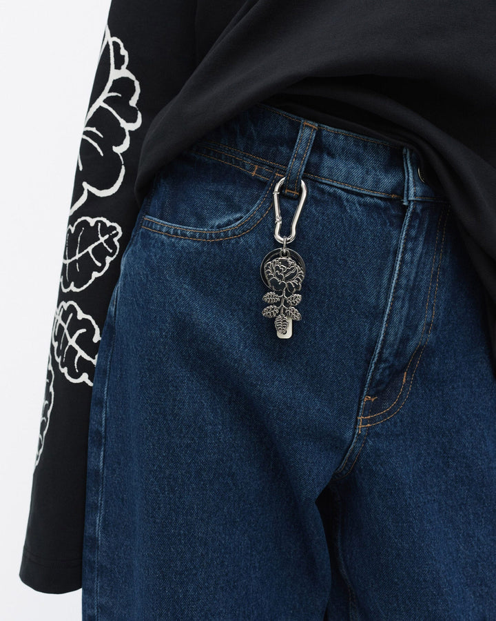 puhallus vihkiruusu keychain - chrome