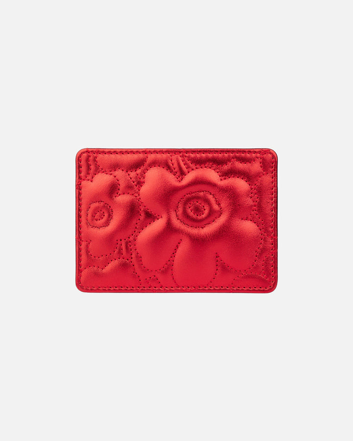 card holder unikko - metallic red