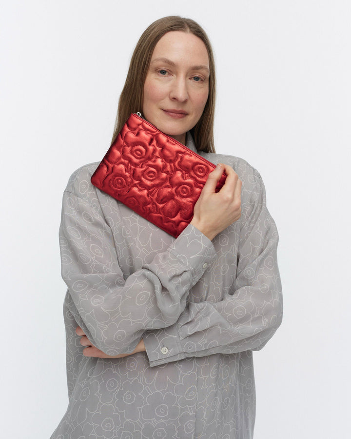 pouch bag unikko clutch - red leather