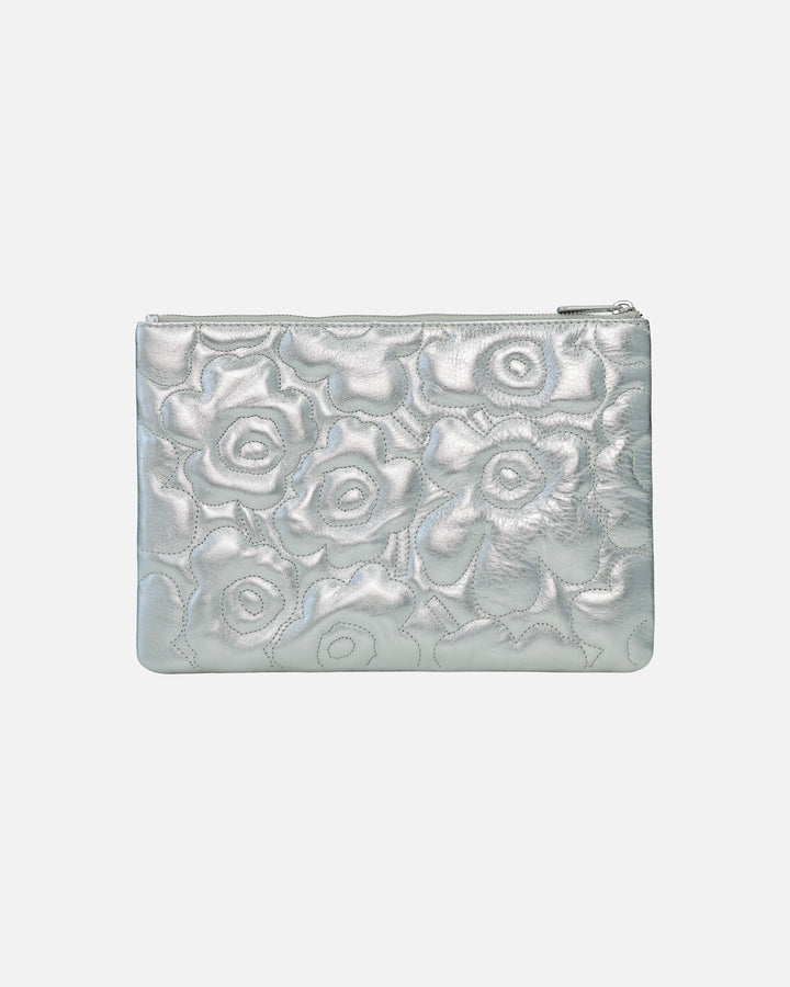 pouch bag unikko clutch - silver leather