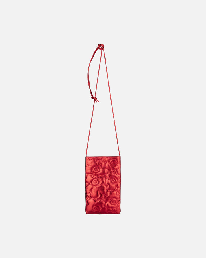 phone pocket unikko shoulder bag - metallic red
