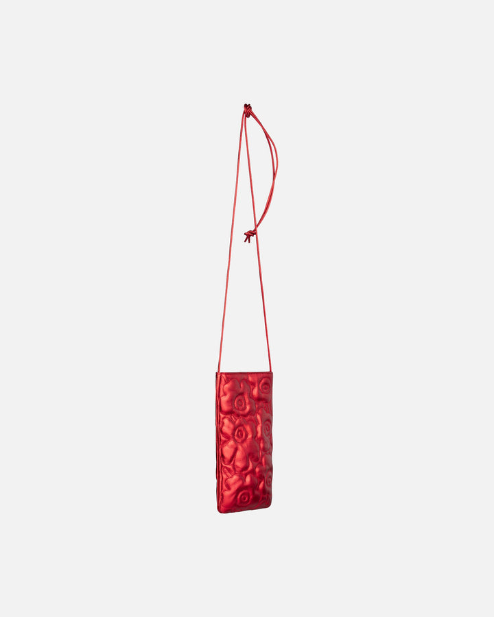 phone pocket unikko shoulder bag - metallic red