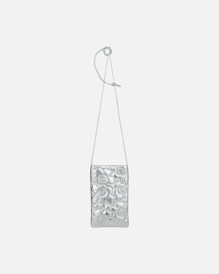 phone pocket unikko shoulder bag - silver leather