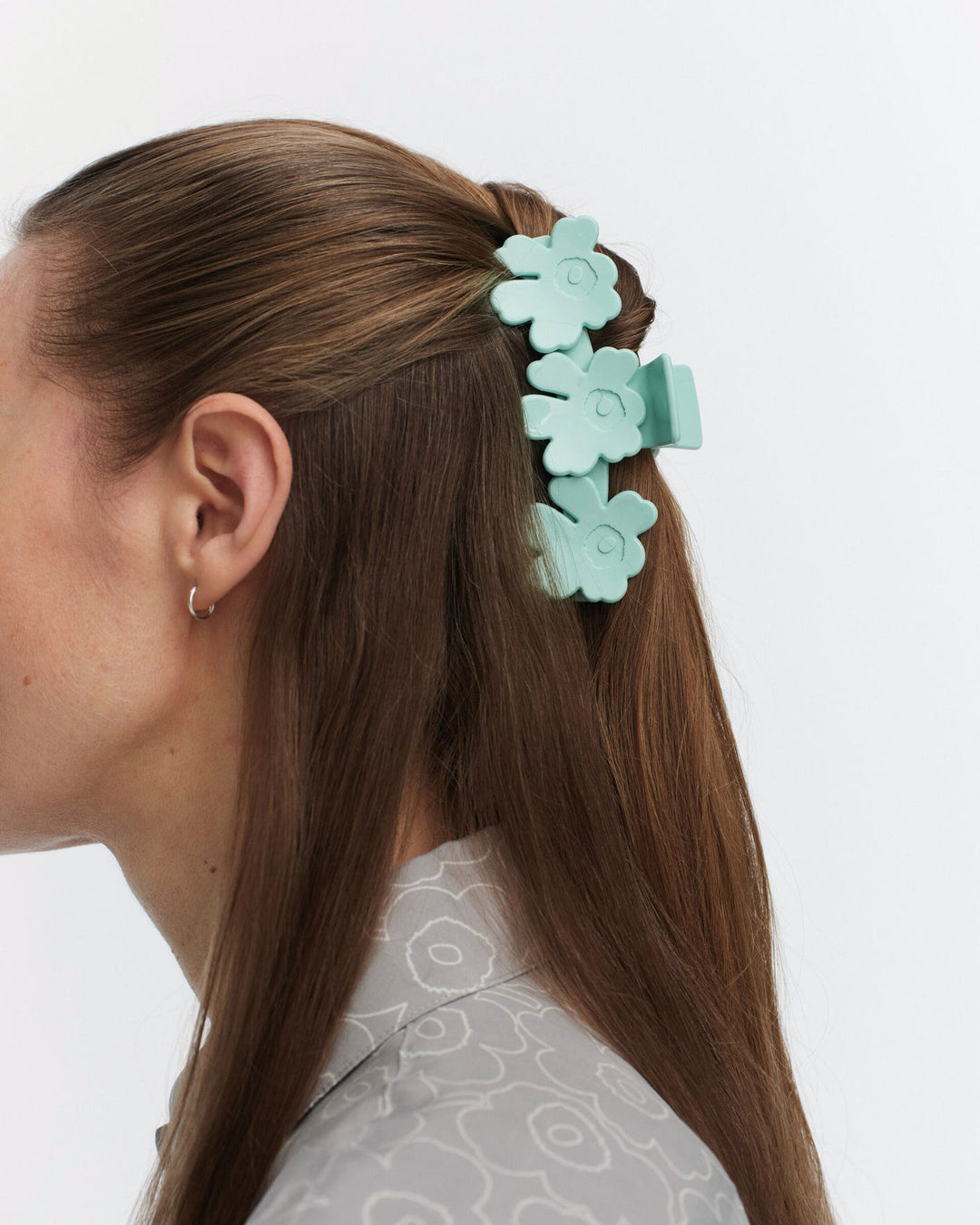 mini unikko hair clip - teal