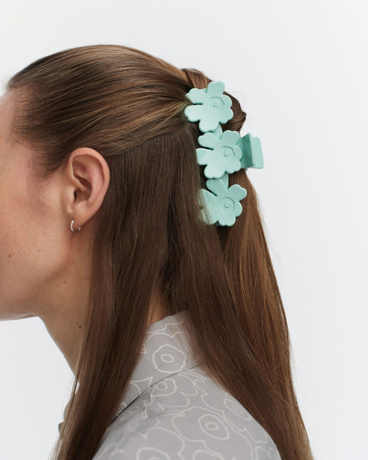 mini unikko hair clip - teal