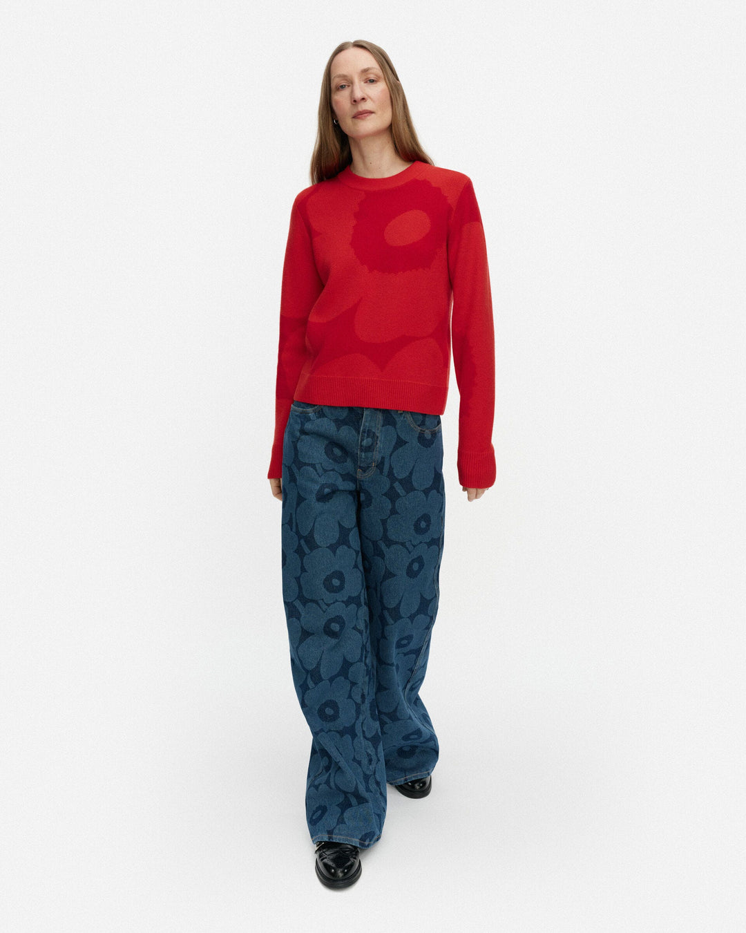 aukio unikko knitted pullover - red