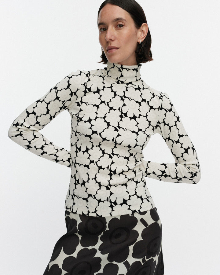emali unikko turtleneck shirt - black/white