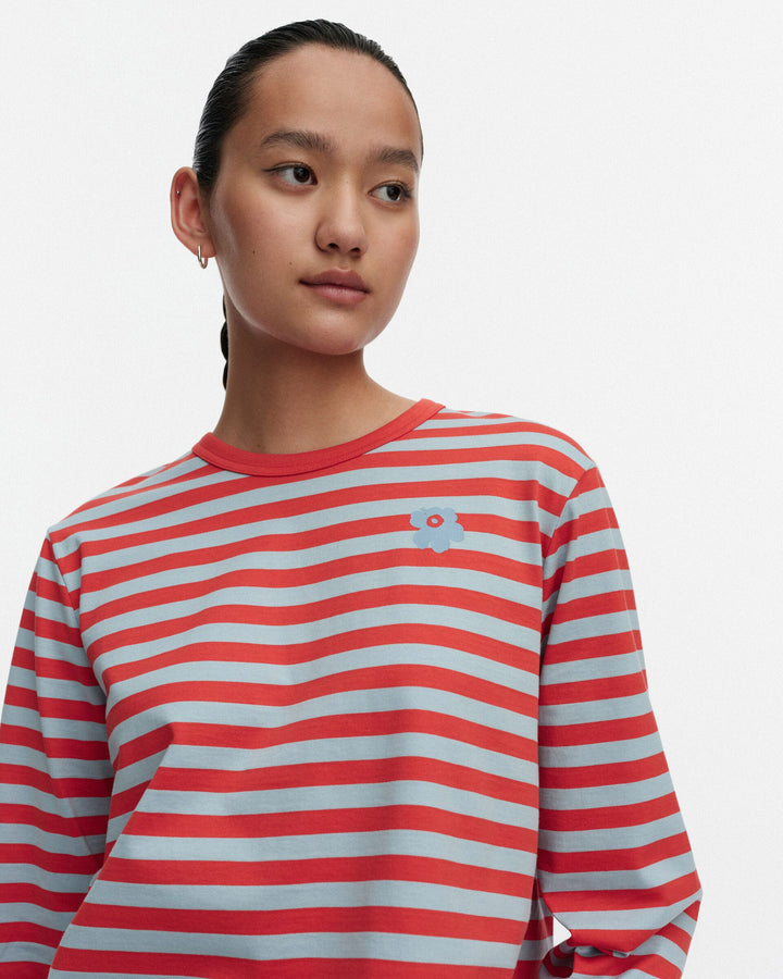 kioski tasaraita jersey longsleeve shirt - sky blue/orange