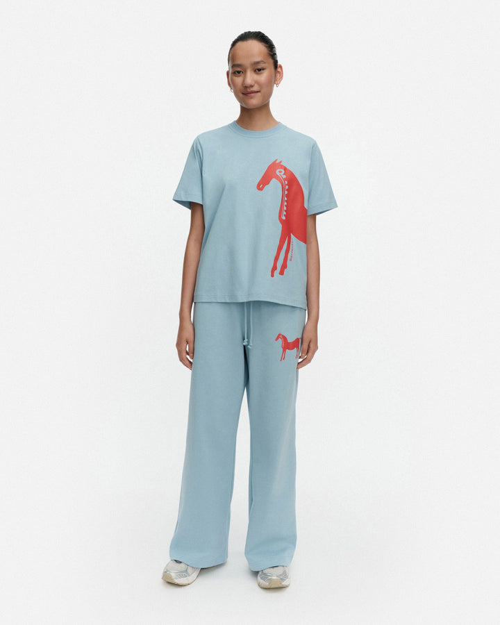 kioski else musta tamma placement t-shirt - sky blue