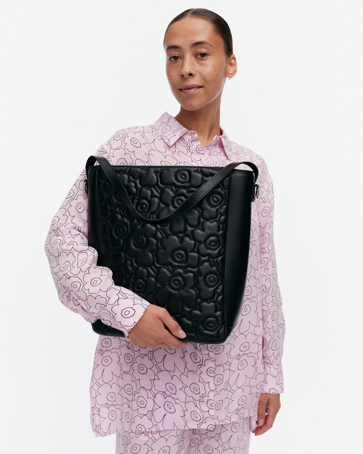 gratha unikko tote shoulder bag - black