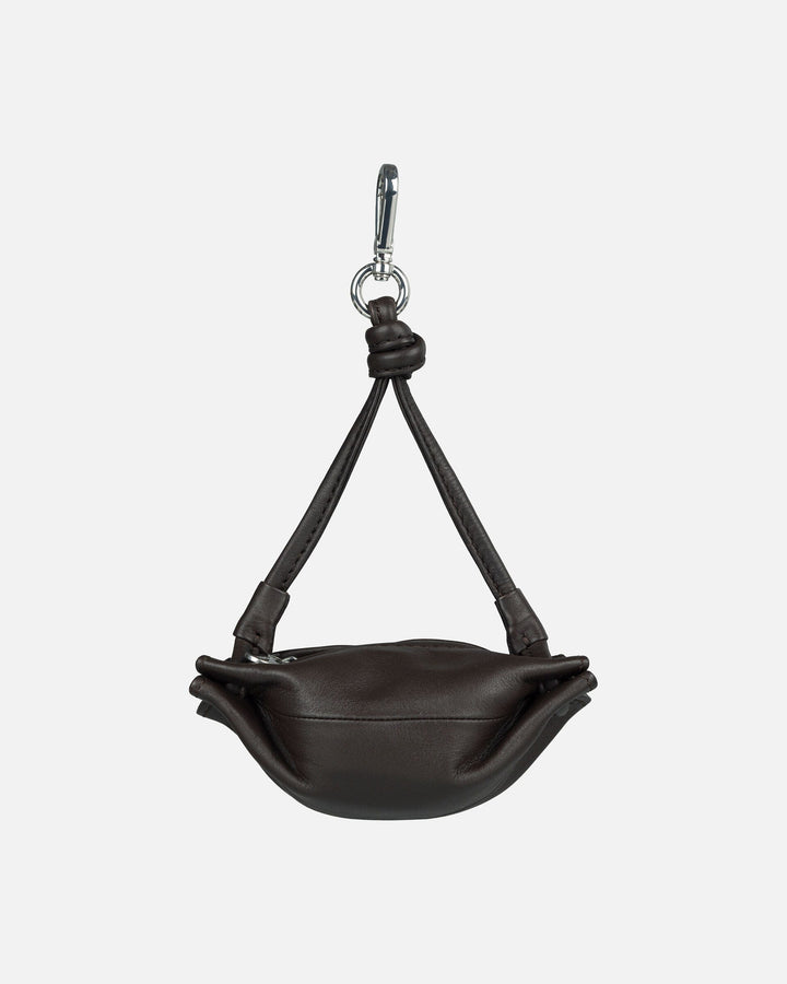 karla leather pocket pouch - dark brown