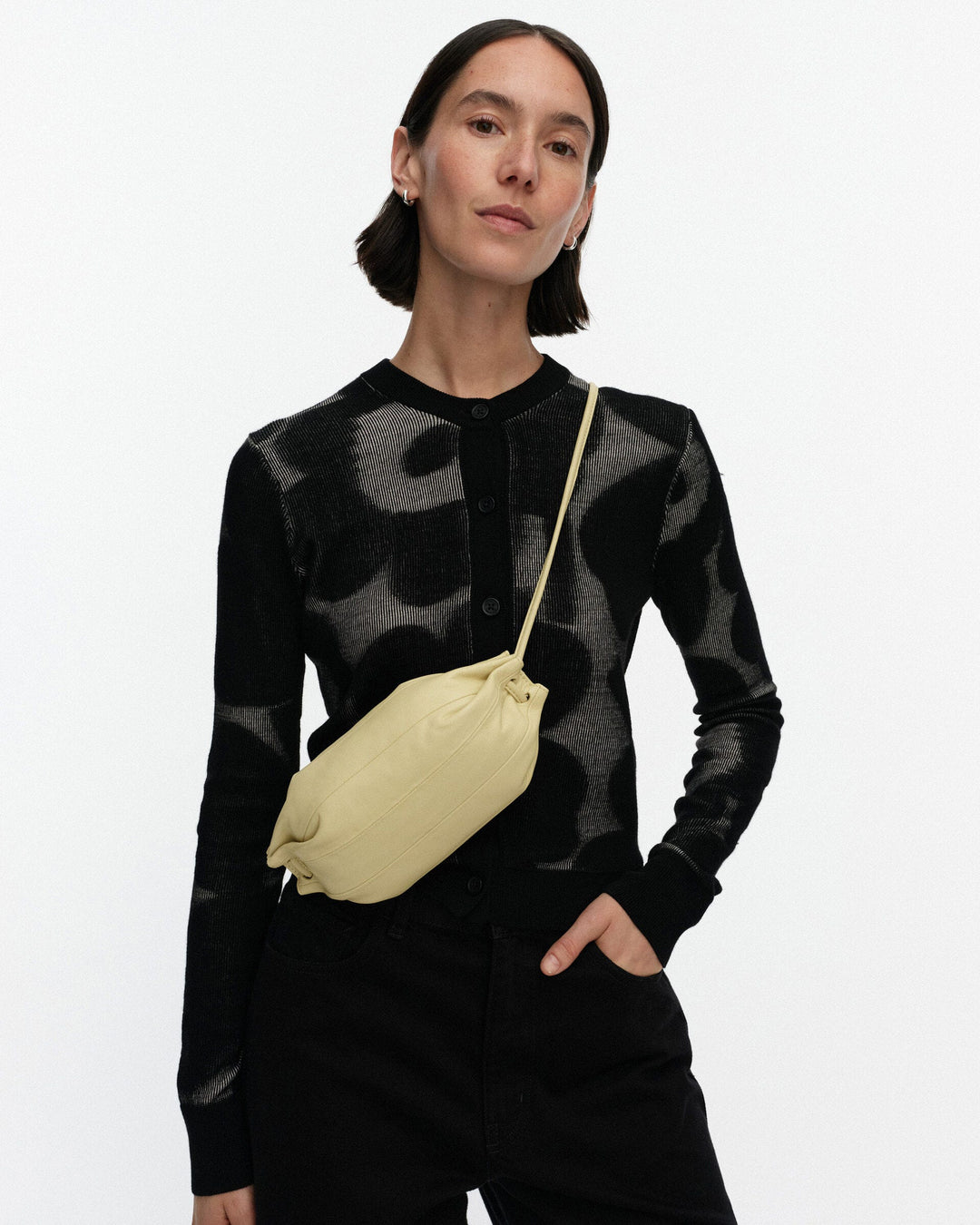 pikku karla leather bag - yellow