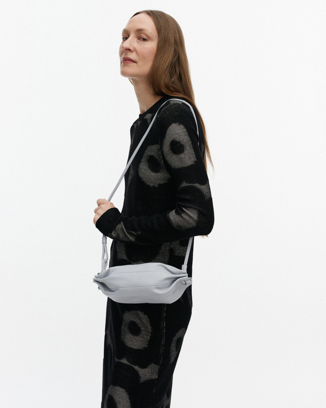 pikku karla leather bag - sky blue