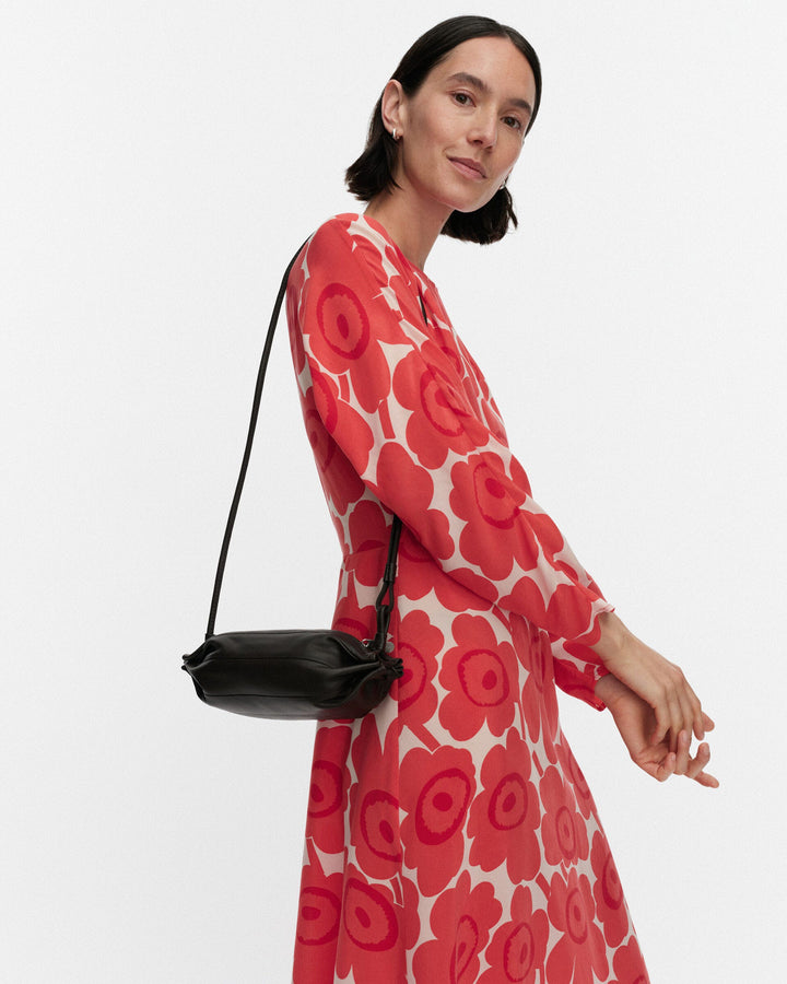 pikku karla leather bag - dark brown