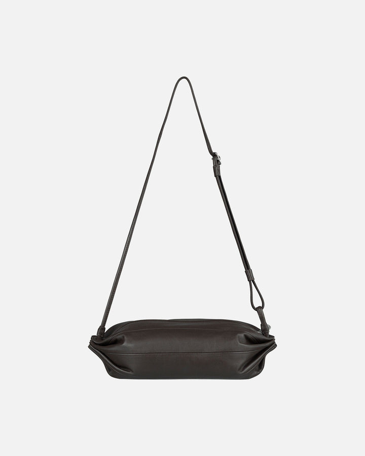 karla leather bag - dark brown