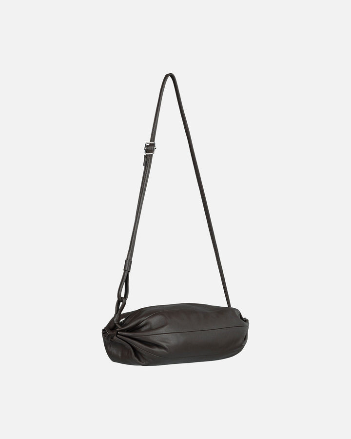 karla leather bag - dark brown