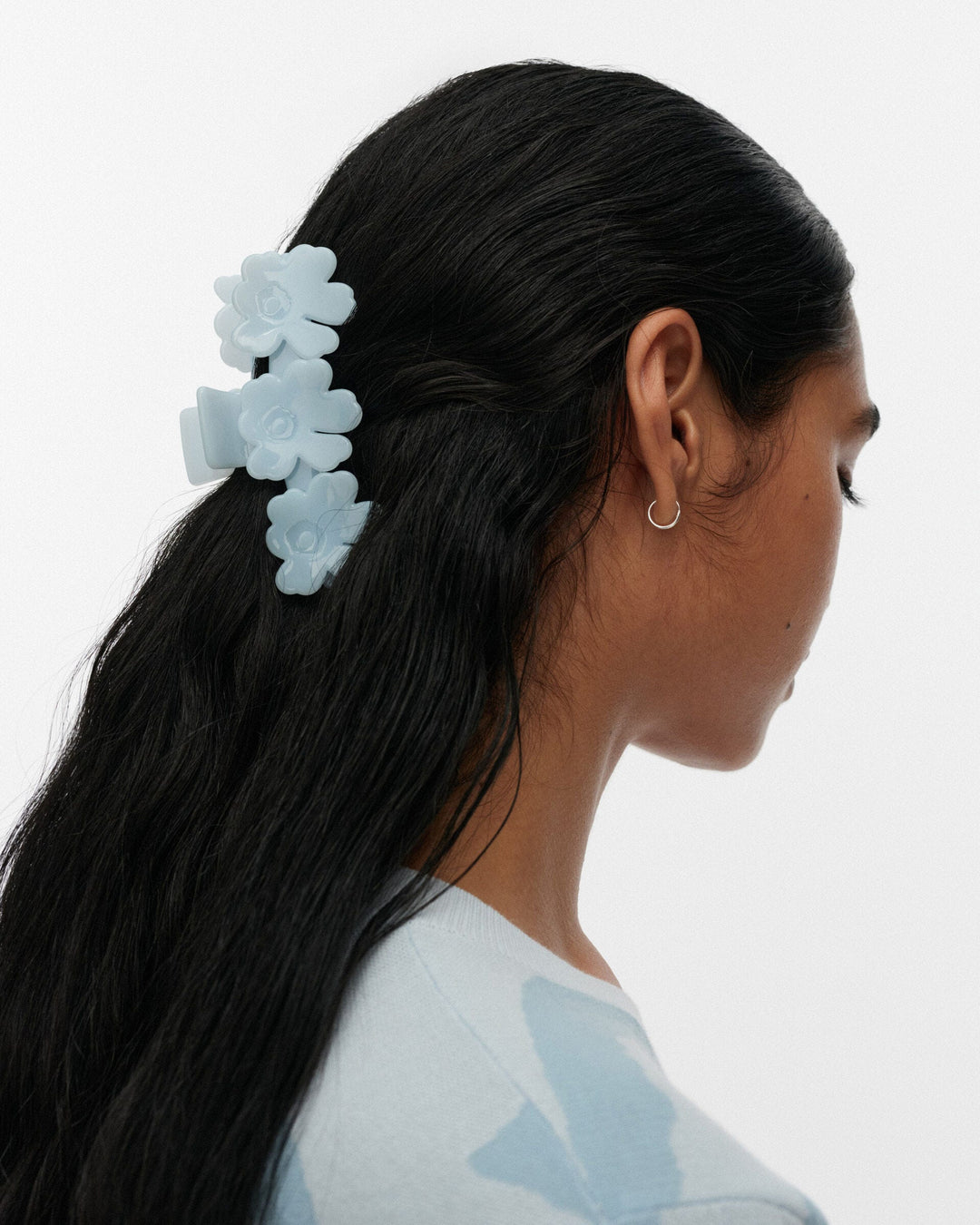 mini unikko hair clip - sky blue