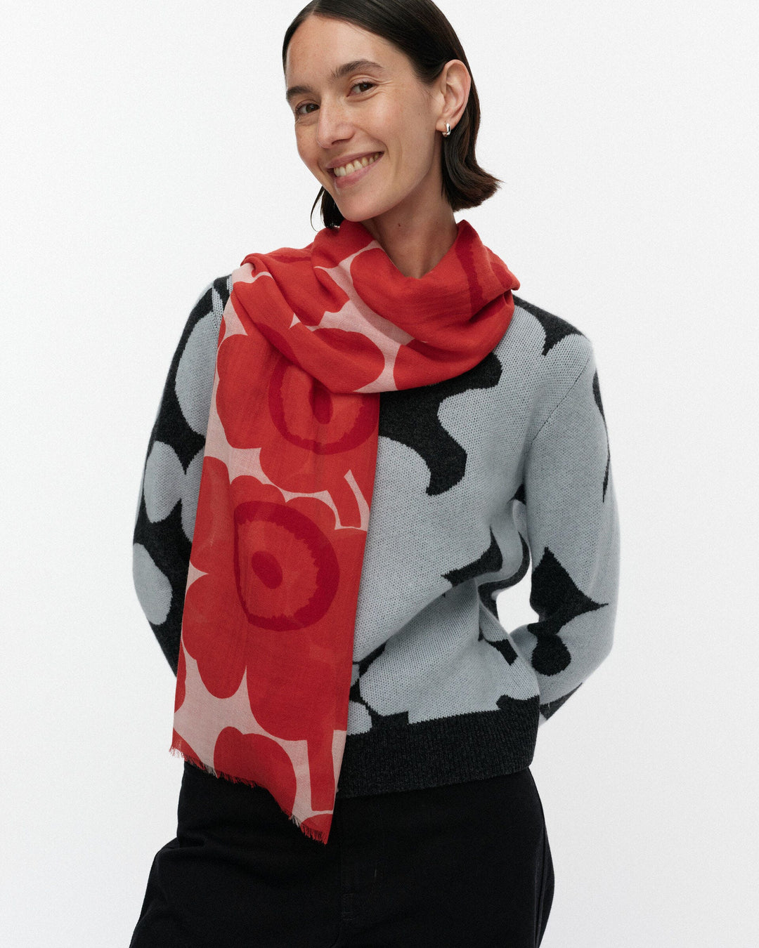 fiore unikko scarf - red