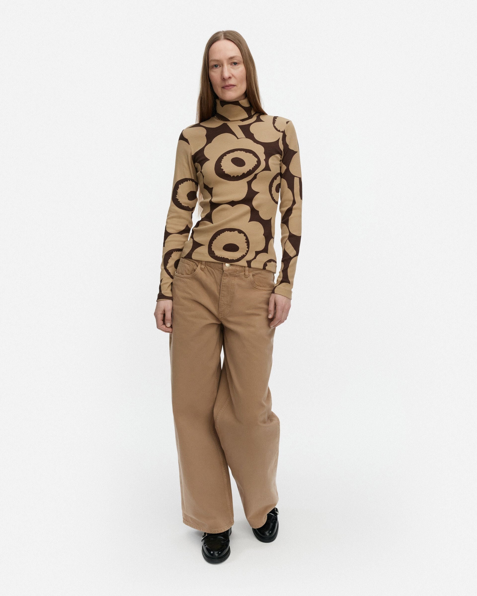 emali unikko turtleneck shirt - brown – Design House Vancouver