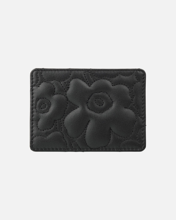 card holder unikko - black leather