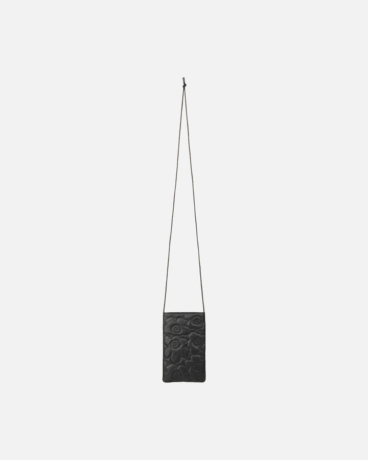 phone pocket unikko shoulder bag - black leather