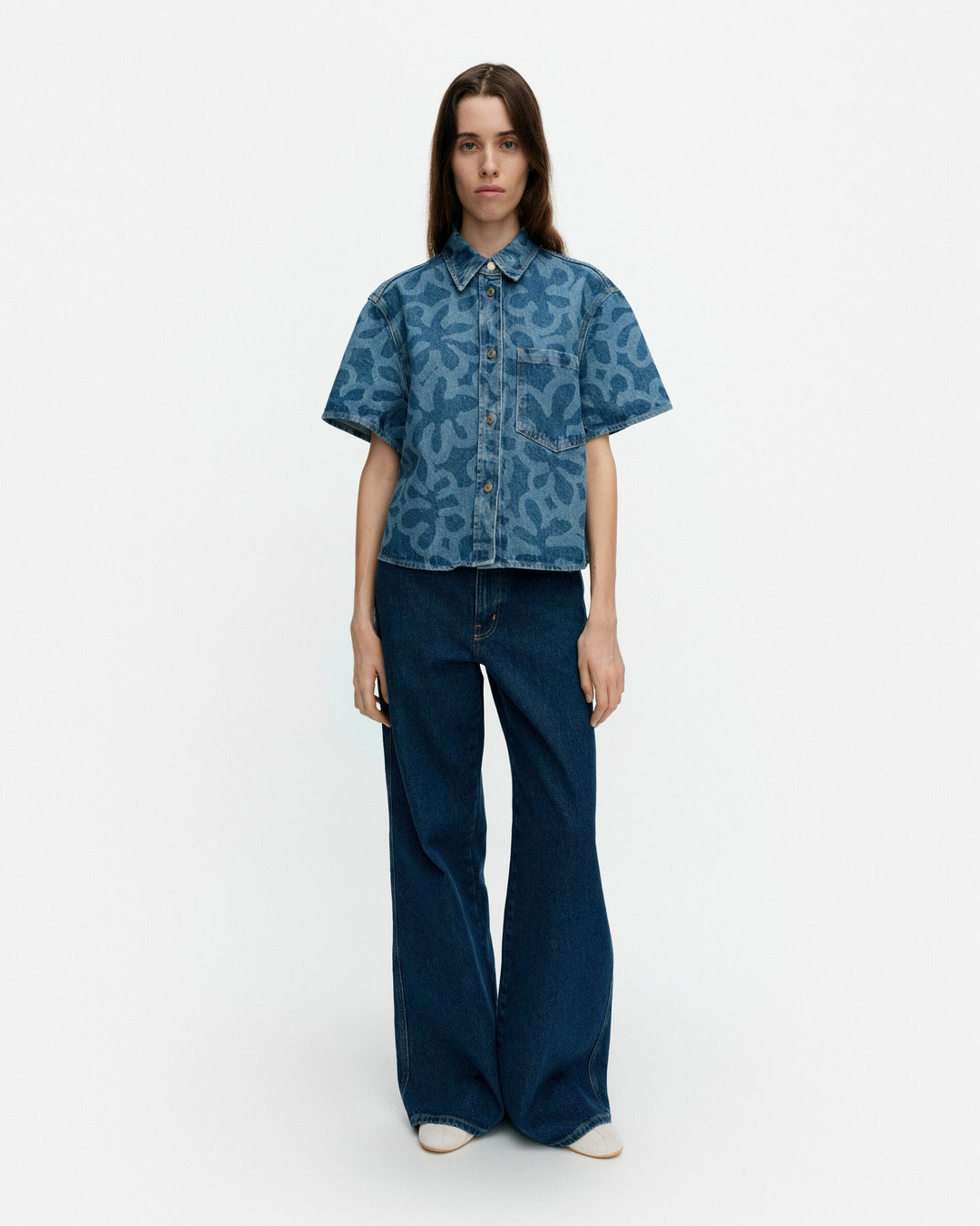 maridenim kuvata kukka shirt