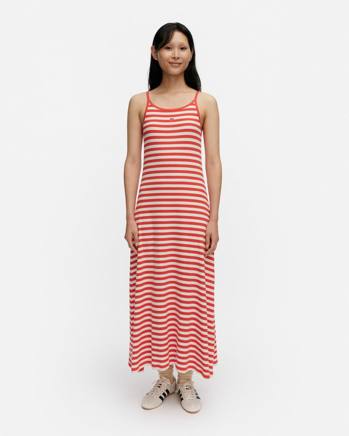 kioski laulaa tasaraita unikko dress - red