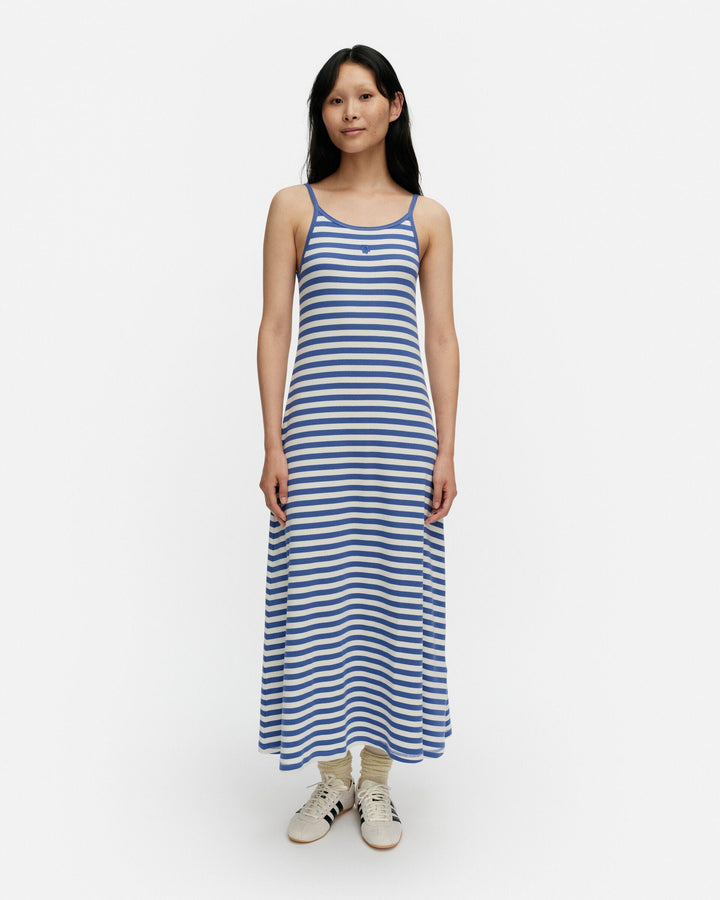 kioski laulaa tasaraita unikko dress - blue