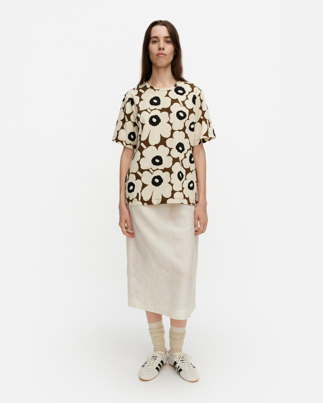 tunnit unikko t-shirt - beige/brown