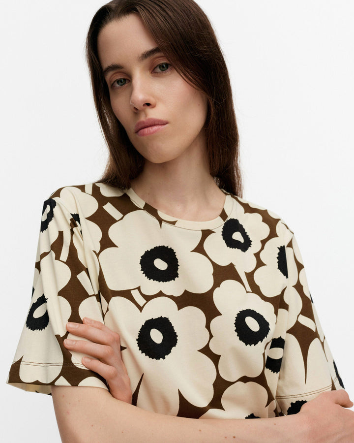 tunnit unikko t-shirt - beige/brown