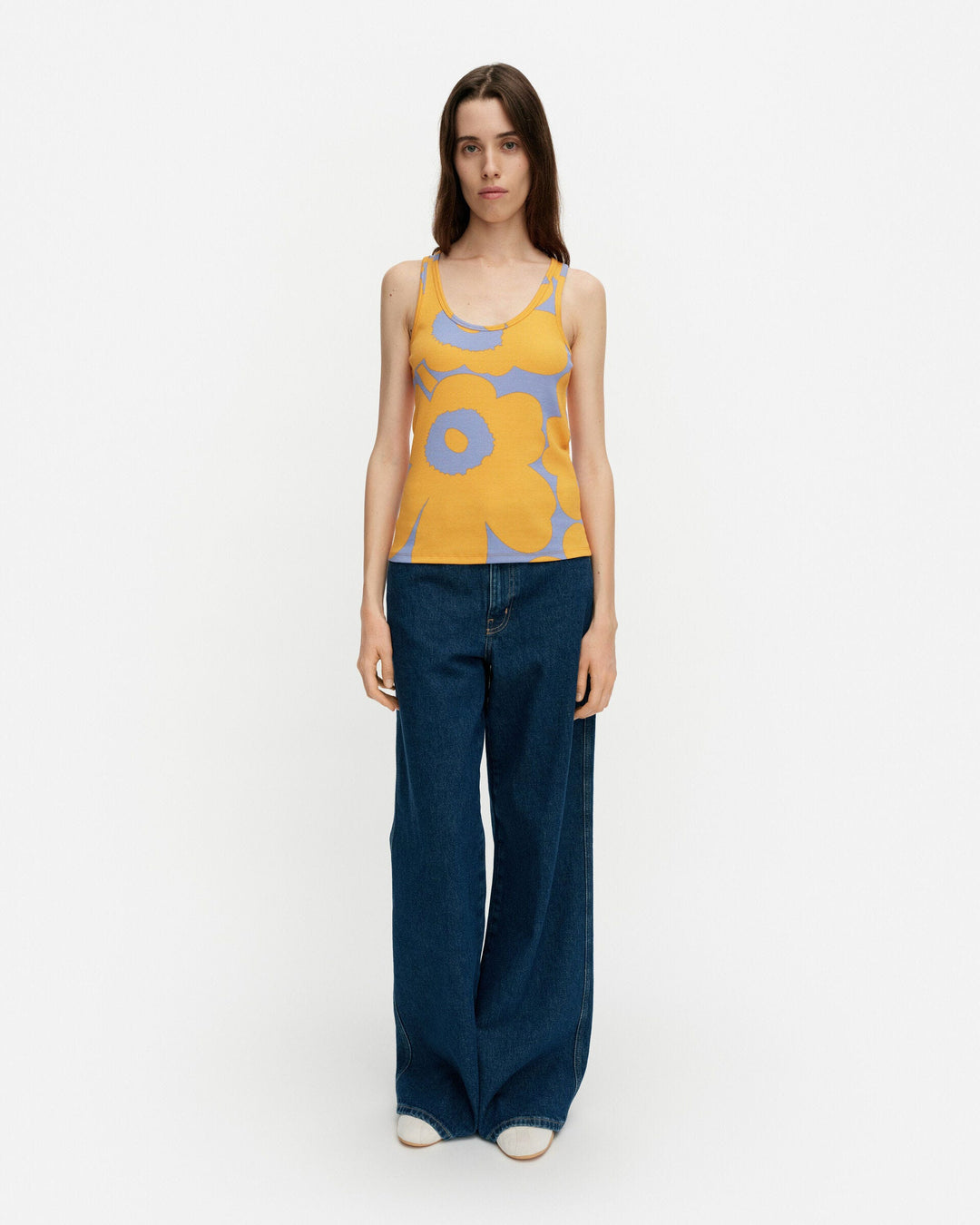 niisiä unikko tank top - orange/blue